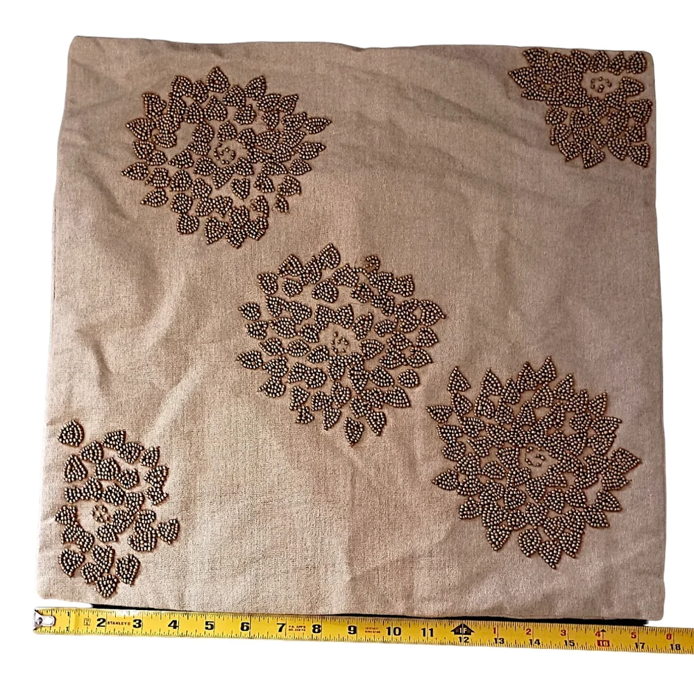 Pier 1 Imports Beaded Pillow Cover Square 17